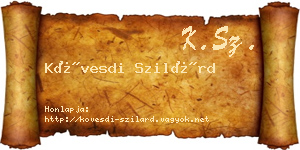 Kövesdi Szilárd névjegykártya